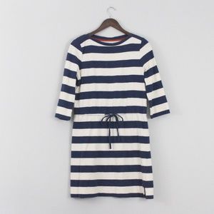 Off-white and navy boatneck rugby dress